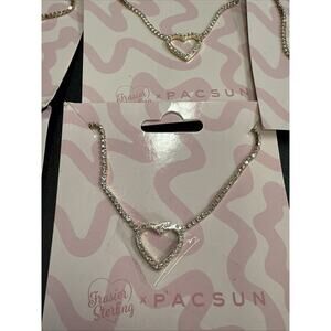 Frasier Sterling By PAC Sun 10PCS Wholesale Necklaces. Rhinestone Heart